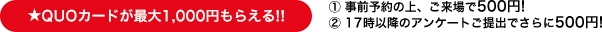 QUOɤ1000ߤ館!! .ͽξ塢500ߡ 2.17ʹߤΥ󥱡ȤФǤ500ߡ